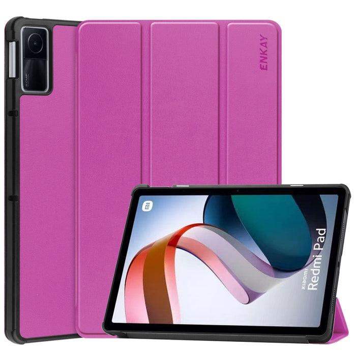 Para Xiaomi Redmi Pad 10.61 pulgadas ENKAY Tri-fold Custer Texture Funda de cuero con soporte inteligente, For Xiaomi Redmi Pad 10.61 inch