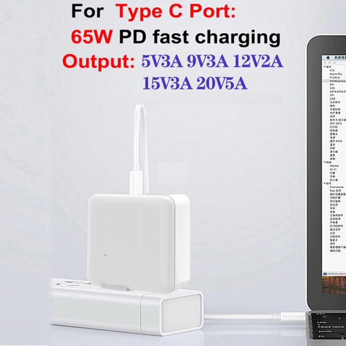GaN 100W Dual USB + Dual USB-C/Type-C Multi Port Charger para Apple MacBook Series, US Plug, US / EU Plug, US / UK Plug, US / AU Plug, US / EU / UK Plug, US / EU / UK / AU Plug
