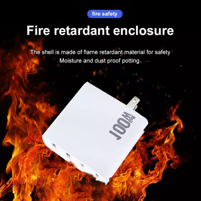 GaN 100W Dual USB + Dual USB-C/Type-C Multi Port Charger para Apple MacBook Series, US Plug, US / EU Plug, US / UK Plug, US / AU Plug, US / EU / UK Plug, US / EU / UK / AU Plug