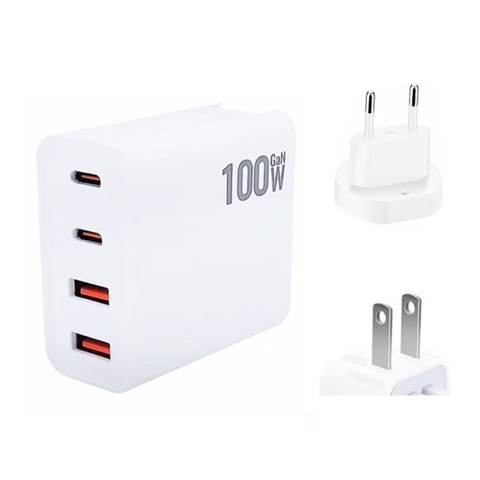GaN 100W Dual USB + Dual USB-C/Type-C Multi Port Charger para Apple MacBook Series, US Plug, US / EU Plug, US / UK Plug, US / AU Plug, US / EU / UK Plug, US / EU / UK / AU Plug