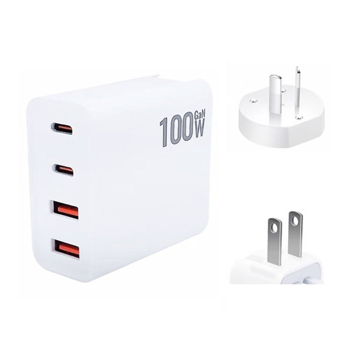GaN 100W Dual USB + Dual USB-C/Type-C Multi Port Charger para Apple MacBook Series, US Plug, US / EU Plug, US / UK Plug, US / AU Plug, US / EU / UK Plug, US / EU / UK / AU Plug