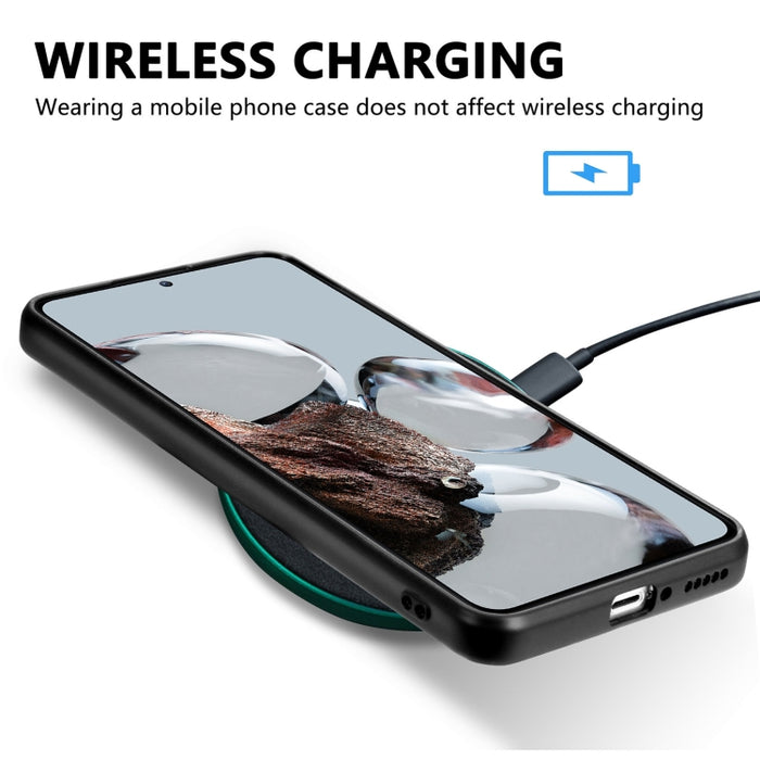 Para Xiaomi 12T Funda trasera de cuero con textura de fibra de carbono