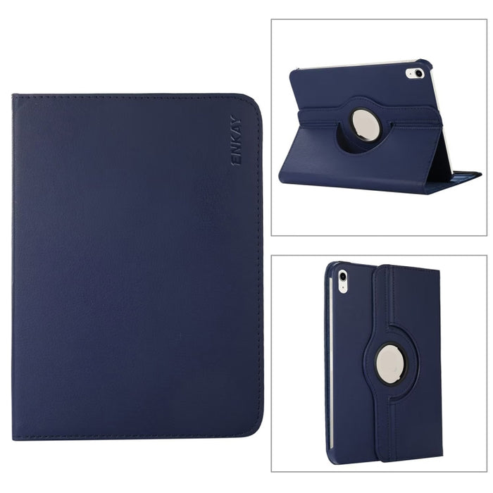 Para iPad 10.9 2022 ENKAY Hat-Prince 360 grados de rotación Litchi Leather Smart Tablet Case