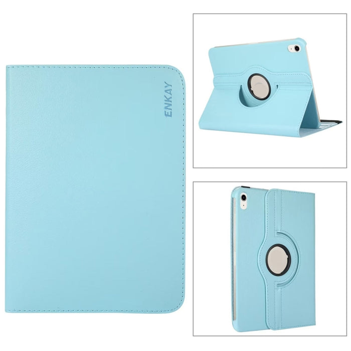 Para iPad 10.9 2022 ENKAY Hat-Prince 360 grados de rotación Litchi Leather Smart Tablet Case