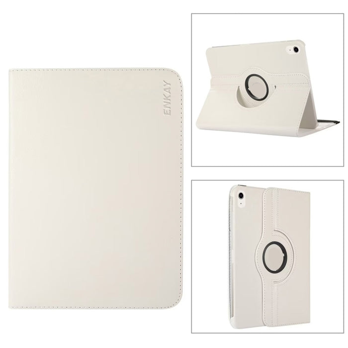 Para iPad 10.9 2022 ENKAY Hat-Prince 360 grados de rotación Litchi Leather Smart Tablet Case