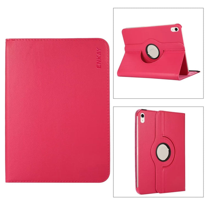 Para iPad 10.9 2022 ENKAY Hat-Prince 360 grados de rotación Litchi Leather Smart Tablet Case