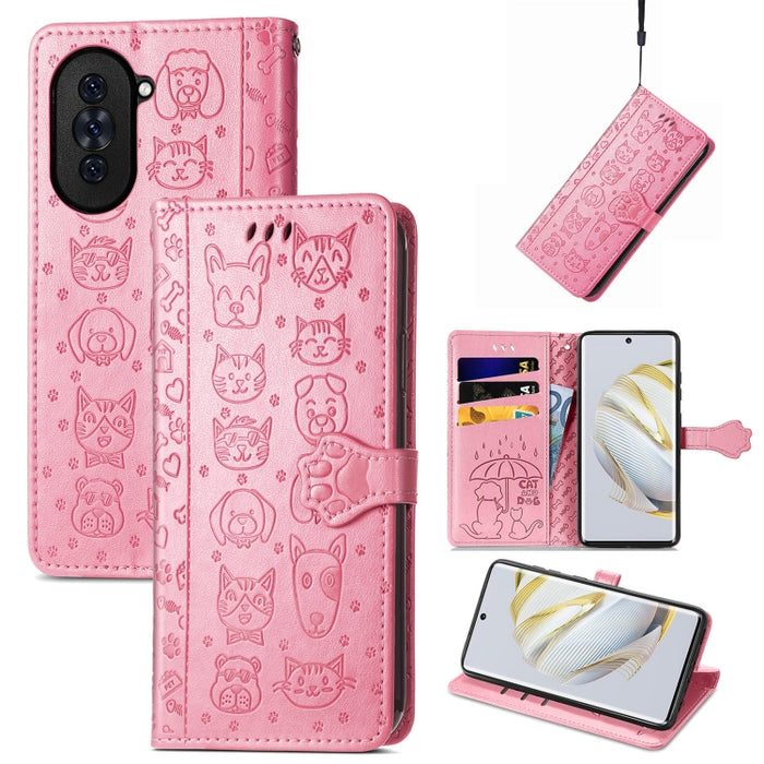 Estuche para teléfono de cuero con relieve de gato y perro, For Huawei Nova 10, For Nokia G400, For Sony Xperia 5 IV, For Xiaomi Redmi Note 11T, For Xiaomi 12T / Redmi K50 Ultra
