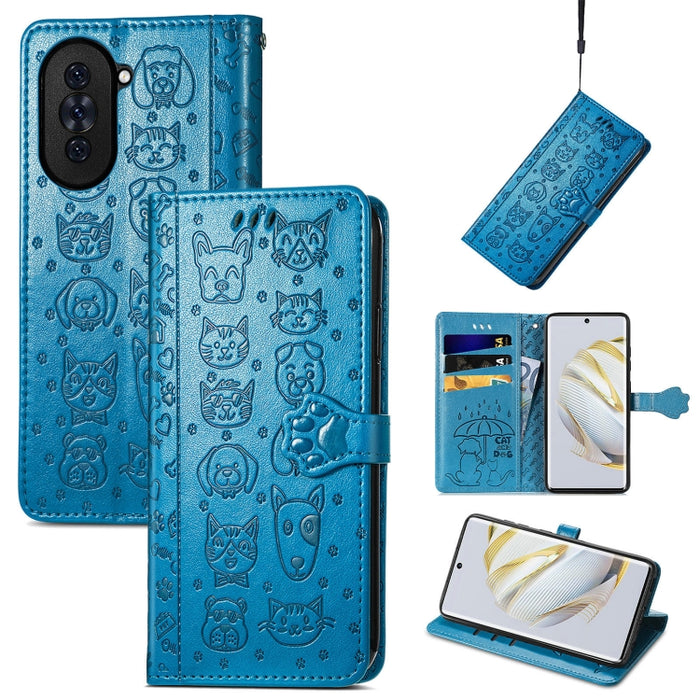 Estuche para teléfono de cuero con relieve de gato y perro, For Huawei Nova 10, For Nokia G400, For Sony Xperia 5 IV, For Xiaomi Redmi Note 11T, For Xiaomi 12T / Redmi K50 Ultra