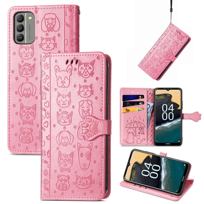 Estuche para teléfono de cuero con relieve de gato y perro, For Huawei Nova 10, For Nokia G400, For Sony Xperia 5 IV, For Xiaomi Redmi Note 11T, For Xiaomi 12T / Redmi K50 Ultra