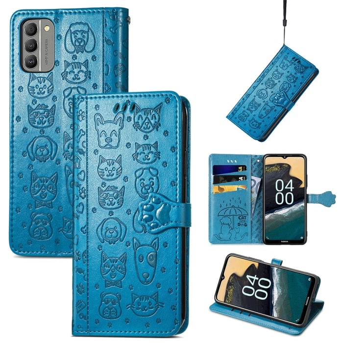 Estuche para teléfono de cuero con relieve de gato y perro, For Huawei Nova 10, For Nokia G400, For Sony Xperia 5 IV, For Xiaomi Redmi Note 11T, For Xiaomi 12T / Redmi K50 Ultra