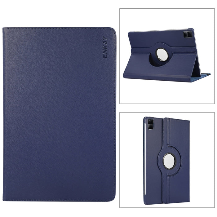 Para Xiaomi Redmi Pad 10.61 ENKAY Hat-Prince Funda inteligente de cuero Litchi con rotación de 360 grados, For Xiaomi Redmi Pad 10.61