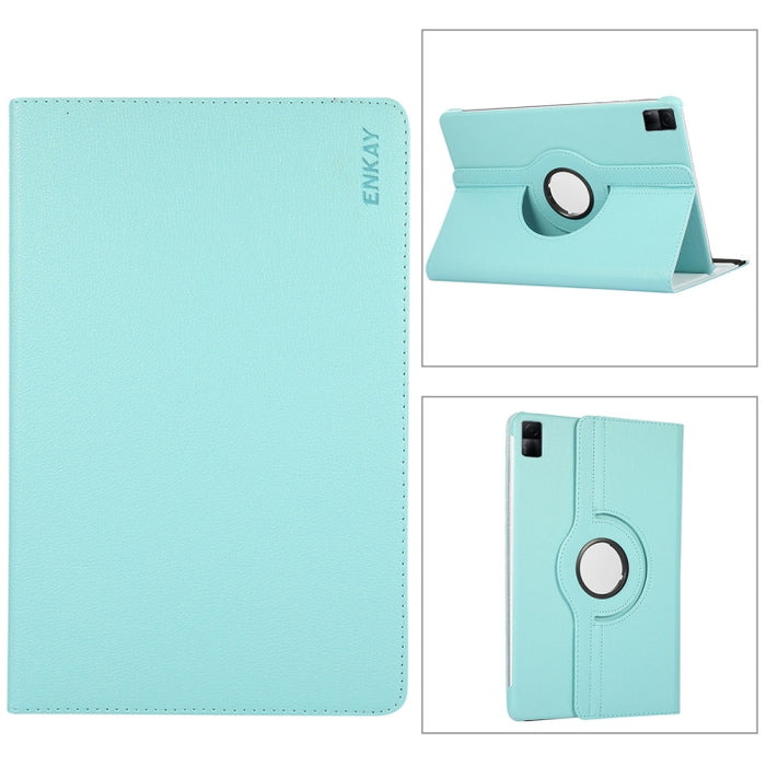 Para Xiaomi Redmi Pad 10.61 ENKAY Hat-Prince Funda inteligente de cuero Litchi con rotación de 360 grados, For Xiaomi Redmi Pad 10.61