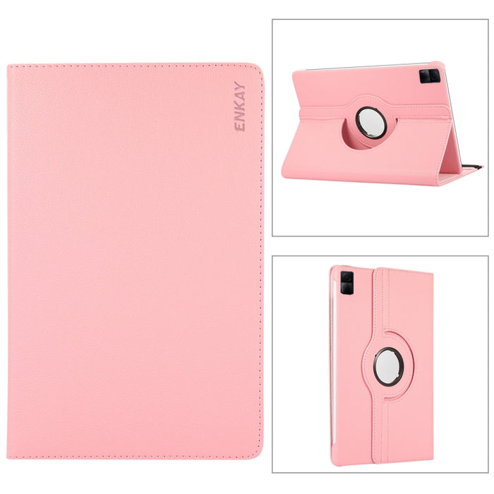 Para Xiaomi Redmi Pad 10.61 ENKAY Hat-Prince Funda inteligente de cuero Litchi con rotación de 360 grados, For Xiaomi Redmi Pad 10.61