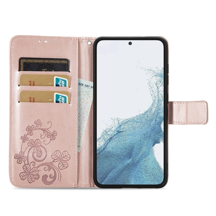 Estuche para teléfono de cuero con hebilla en relieve con cierre de cuatro hojas, For Samsung Galaxy S23 5G, For Samsung Galaxy S23+ 5G, For Samsung Galaxy S23 Ultra 5G, For Sony Xperia 5 IV, For Xiaomi Redmi A1, For Xiaomi Redmi Note 11T              ...