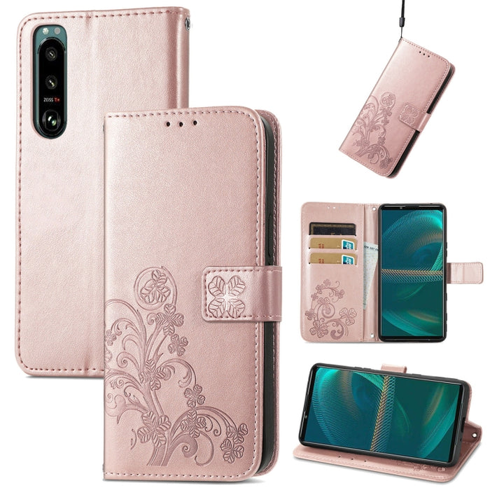 Estuche para teléfono de cuero con hebilla en relieve con cierre de cuatro hojas, For Samsung Galaxy S23 5G, For Samsung Galaxy S23+ 5G, For Samsung Galaxy S23 Ultra 5G, For Sony Xperia 5 IV, For Xiaomi Redmi A1, For Xiaomi Redmi Note 11T              ...