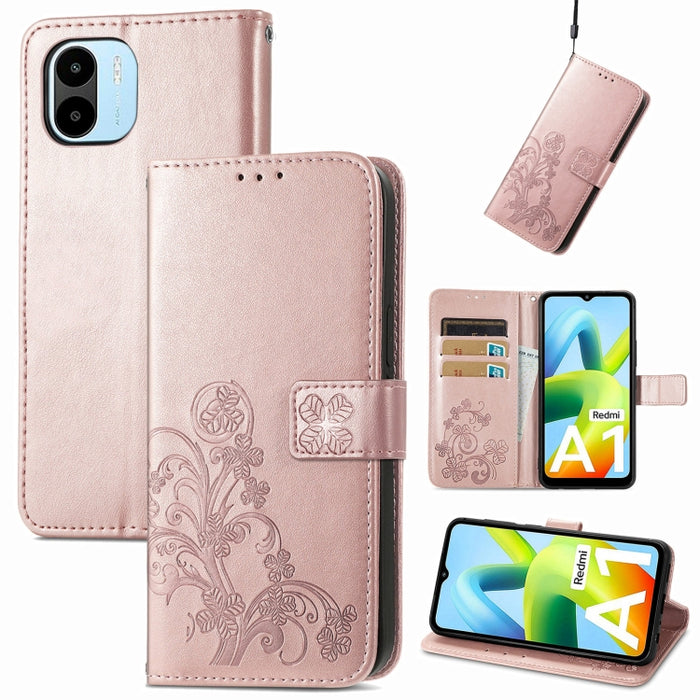 Estuche para teléfono de cuero con hebilla en relieve con cierre de cuatro hojas, For Samsung Galaxy S23 5G, For Samsung Galaxy S23+ 5G, For Samsung Galaxy S23 Ultra 5G, For Sony Xperia 5 IV, For Xiaomi Redmi A1, For Xiaomi Redmi Note 11T              ...