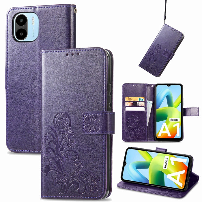 Estuche para teléfono de cuero con hebilla en relieve con cierre de cuatro hojas, For Samsung Galaxy S23 5G, For Samsung Galaxy S23+ 5G, For Samsung Galaxy S23 Ultra 5G, For Sony Xperia 5 IV, For Xiaomi Redmi A1, For Xiaomi Redmi Note 11T              ...