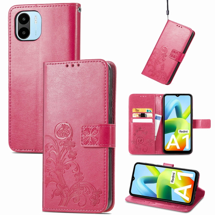 Estuche para teléfono de cuero con hebilla en relieve con cierre de cuatro hojas, For Samsung Galaxy S23 5G, For Samsung Galaxy S23+ 5G, For Samsung Galaxy S23 Ultra 5G, For Sony Xperia 5 IV, For Xiaomi Redmi A1, For Xiaomi Redmi Note 11T              ...