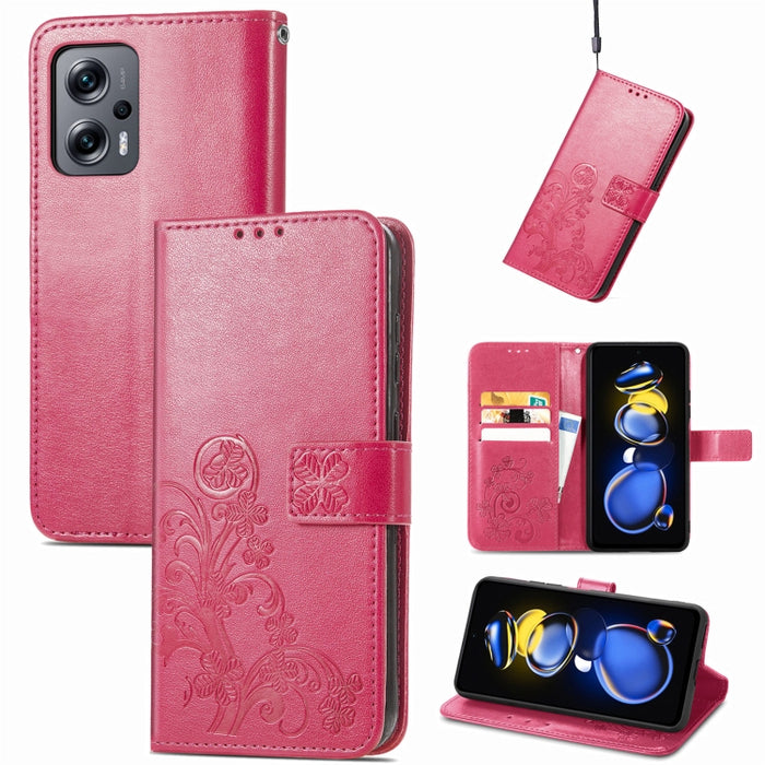 Estuche para teléfono de cuero con hebilla en relieve con cierre de cuatro hojas, For Samsung Galaxy S23 5G, For Samsung Galaxy S23+ 5G, For Samsung Galaxy S23 Ultra 5G, For Sony Xperia 5 IV, For Xiaomi Redmi A1, For Xiaomi Redmi Note 11T              ...