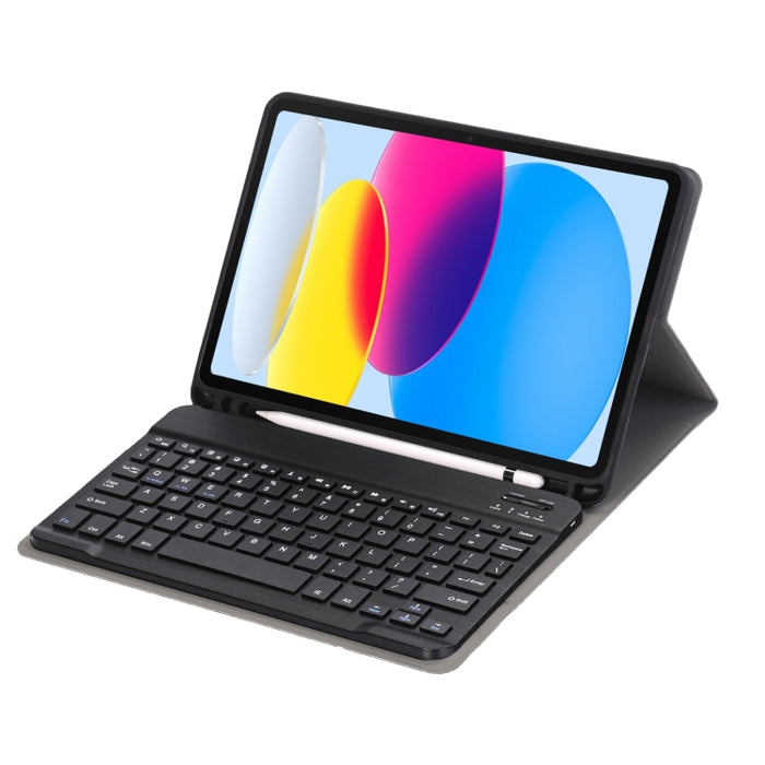 Funda de cuero para Ipad 10th, 10,9 pulgadas, 2022, teclado inalámbrico Bluetooth desmontable ultradelgado, Funda de cuero con portalápices
