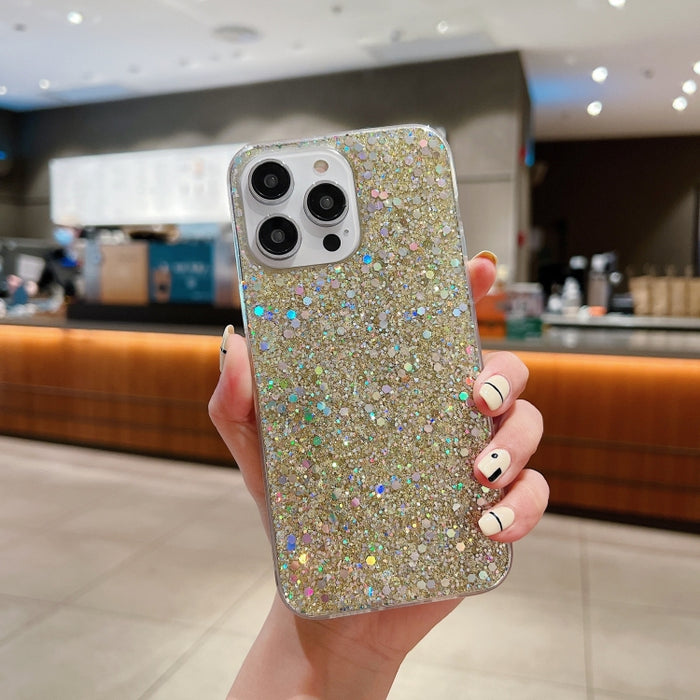 Estuche para teléfono TPU con epoxi y lentejuelas brillantes, For iPhone 11 Pro, For iPhone 11