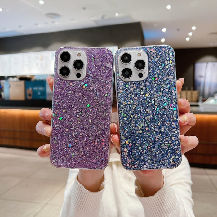 Estuche para teléfono TPU con epoxi y lentejuelas brillantes, For iPhone 11 Pro, For iPhone 11