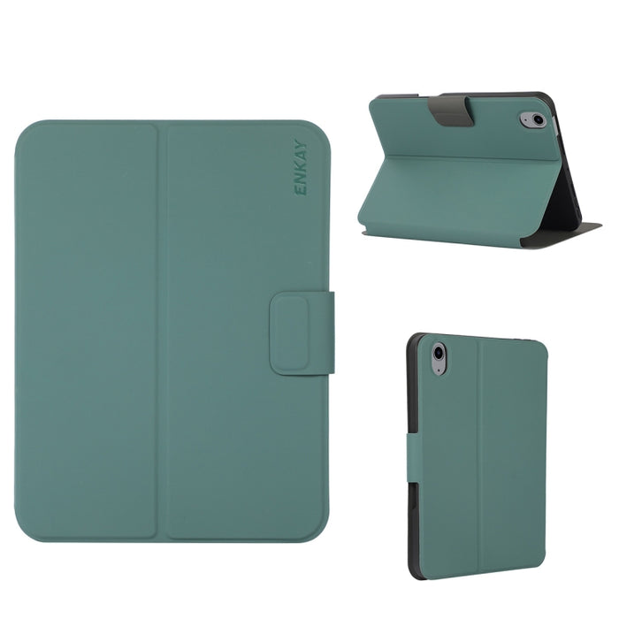 Para iPad 10th Gen 10.9 2022 ENKAY TPU contraportada Smart Leather Tablet Case con ranura para bolígrafo y soporte