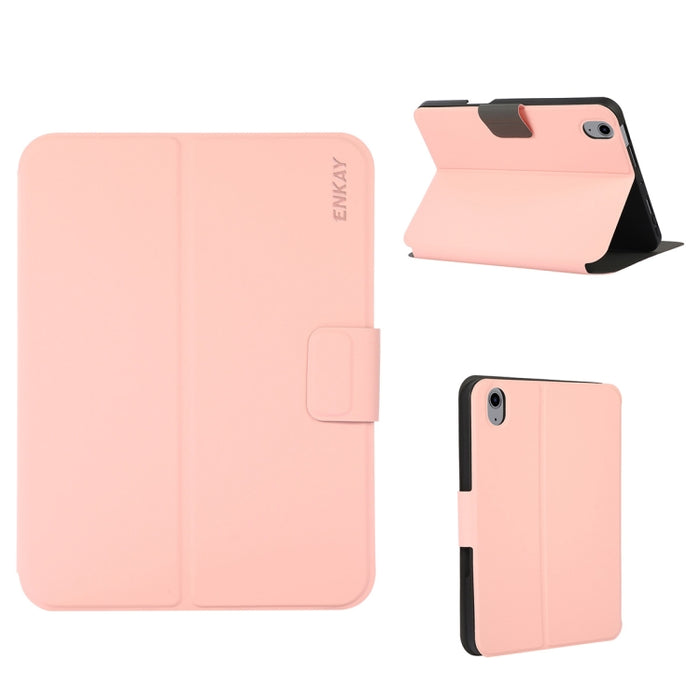 Para iPad 10th Gen 10.9 2022 ENKAY TPU contraportada Smart Leather Tablet Case con ranura para bolígrafo y soporte