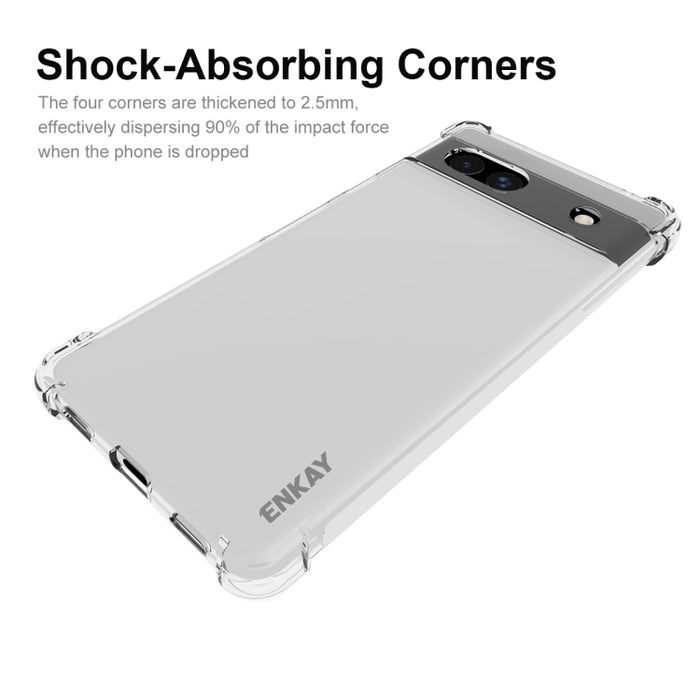 Para Google Pixel 7A ENKAY Hat-Prince Clear TPU Funda para teléfono a prueba de golpes, For Google Pixel 7A