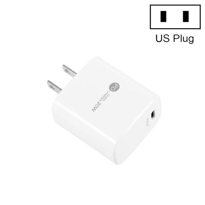 PD11 Mini Single Port PD3.0 USB-C / Type-C 20W Cargador rápido para iPhone / iPad Series, enchufe de EE. UU., US Plug