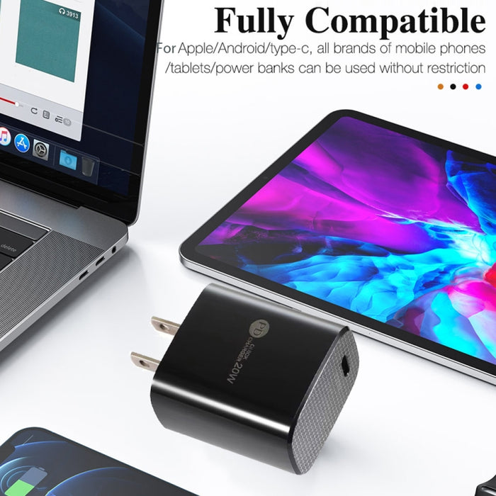 PD11 Mini Single Port PD3.0 USB-C / Type-C 20W Cargador rápido para iPhone / iPad Series, enchufe de EE. UU., US Plug