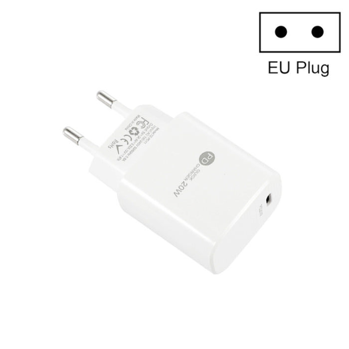 Cargador rápido PD11 Mini Single Port PD3.0 USB-C / Type-C 20W para iPhone / iPad Series, enchufe de la UE, EU Plug