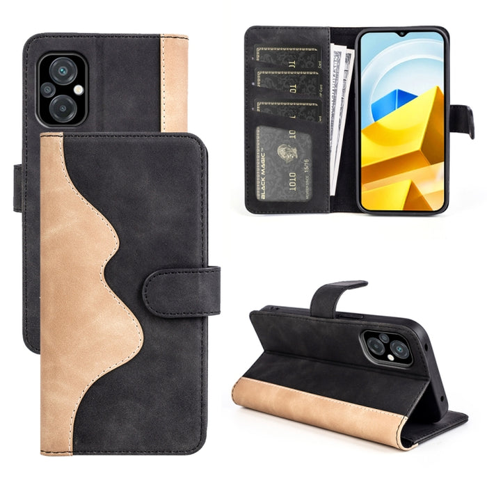 Para Xiaomi Poco M5 4G Costura Horizontal Flip Funda de cuero para teléfono, For Xiaomi Poco M5 4G