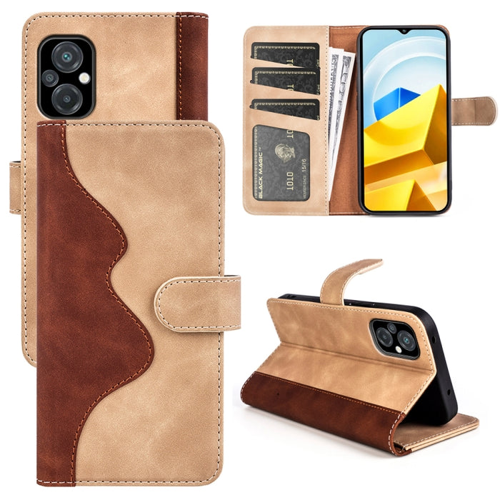 Para Xiaomi Poco M5 4G Costura Horizontal Flip Funda de cuero para teléfono, For Xiaomi Poco M5 4G