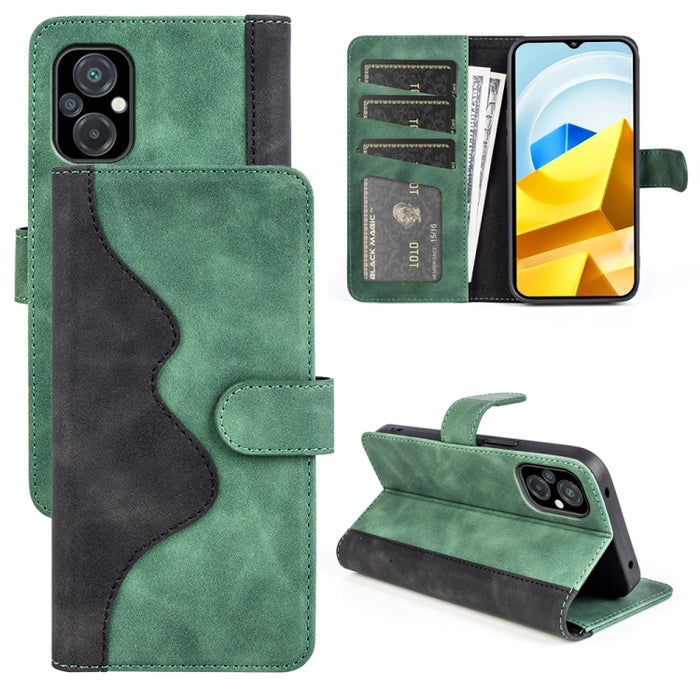 Para Xiaomi Poco M5 4G Costura Horizontal Flip Funda de cuero para teléfono, For Xiaomi Poco M5 4G