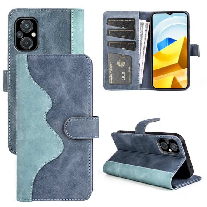 Para Xiaomi Poco M5 4G Costura Horizontal Flip Funda de cuero para teléfono, For Xiaomi Poco M5 4G