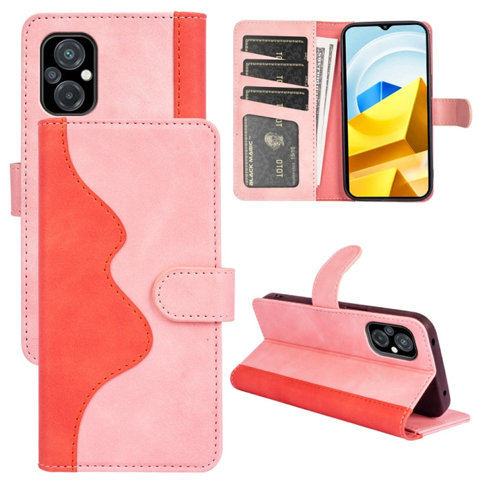 Para Xiaomi Poco M5 4G Costura Horizontal Flip Funda de cuero para teléfono, For Xiaomi Poco M5 4G