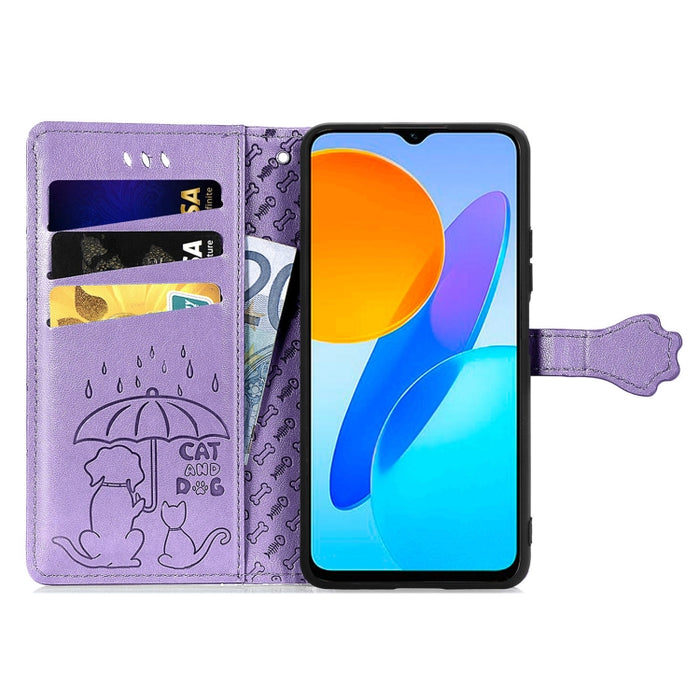 Estuche para teléfono de cuero en relieve lindo gato y perro, For Honor X8 5G, For Infinix Note 11, For Xiaomi Poco M5, For UMIDIGI A13S, For vivo T2X, For ZTE Blade A72 4G, For Huawei Mate 50 Pro