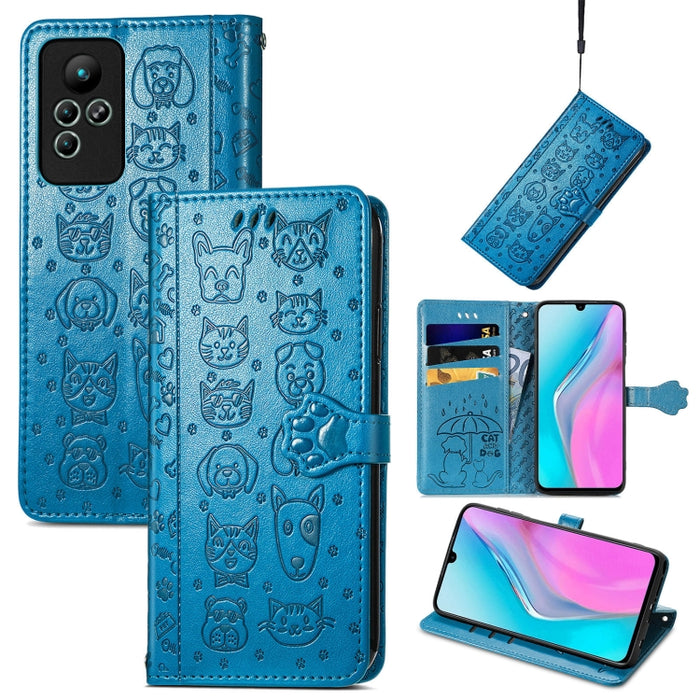 Estuche para teléfono de cuero en relieve lindo gato y perro, For Honor X8 5G, For Infinix Note 11, For Xiaomi Poco M5, For UMIDIGI A13S, For vivo T2X, For ZTE Blade A72 4G, For Huawei Mate 50 Pro