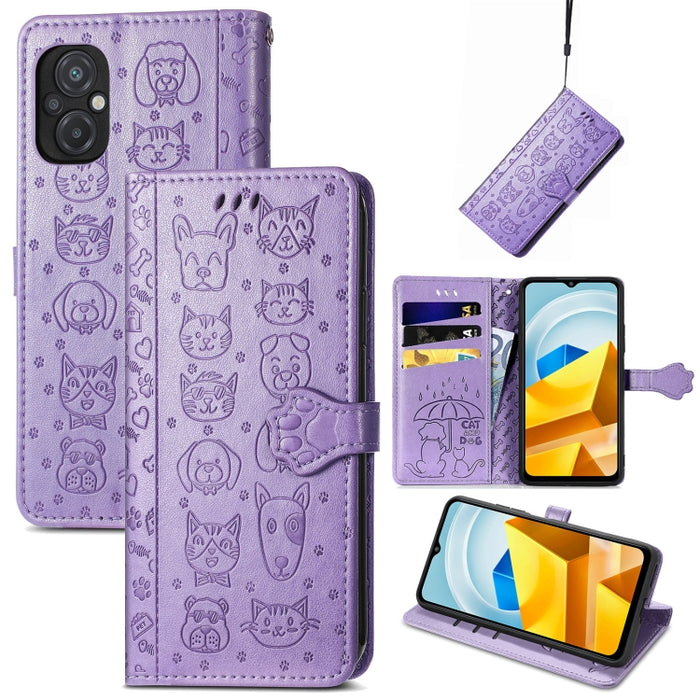 Estuche para teléfono de cuero en relieve lindo gato y perro, For Honor X8 5G, For Infinix Note 11, For Xiaomi Poco M5, For UMIDIGI A13S, For vivo T2X, For ZTE Blade A72 4G, For Huawei Mate 50 Pro