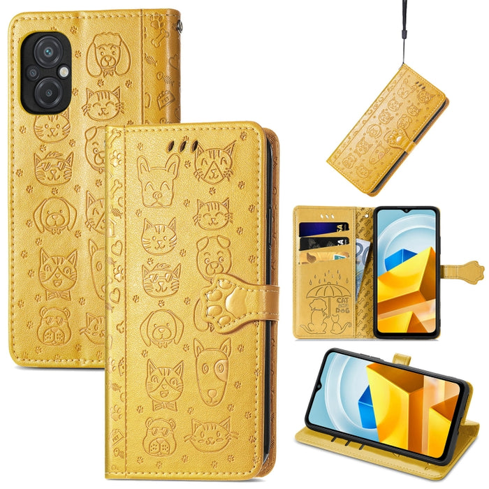 Estuche para teléfono de cuero en relieve lindo gato y perro, For Honor X8 5G, For Infinix Note 11, For Xiaomi Poco M5, For UMIDIGI A13S, For vivo T2X, For ZTE Blade A72 4G, For Huawei Mate 50 Pro