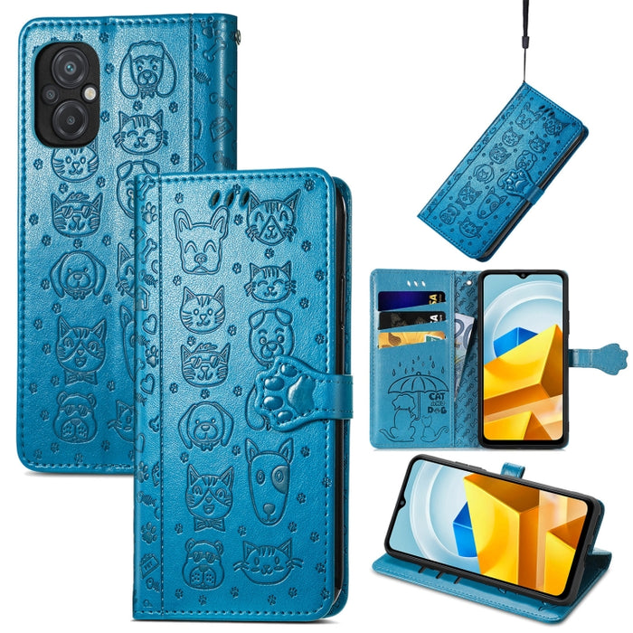 Estuche para teléfono de cuero en relieve lindo gato y perro, For Honor X8 5G, For Infinix Note 11, For Xiaomi Poco M5, For UMIDIGI A13S, For vivo T2X, For ZTE Blade A72 4G, For Huawei Mate 50 Pro