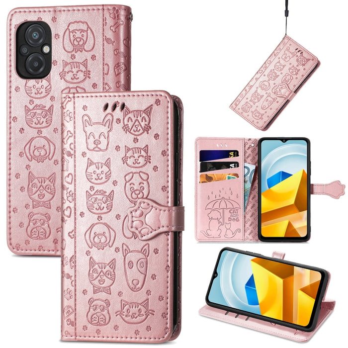 Estuche para teléfono de cuero en relieve lindo gato y perro, For Honor X8 5G, For Infinix Note 11, For Xiaomi Poco M5, For UMIDIGI A13S, For vivo T2X, For ZTE Blade A72 4G, For Huawei Mate 50 Pro
