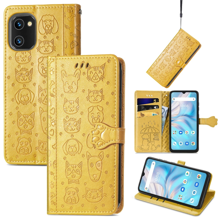 Estuche para teléfono de cuero en relieve lindo gato y perro, For Honor X8 5G, For Infinix Note 11, For Xiaomi Poco M5, For UMIDIGI A13S, For vivo T2X, For ZTE Blade A72 4G, For Huawei Mate 50 Pro