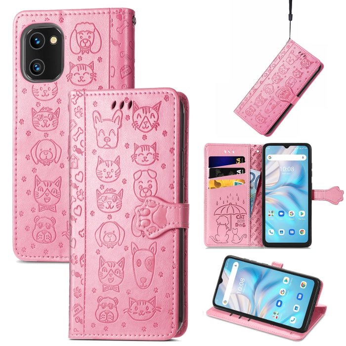 Estuche para teléfono de cuero en relieve lindo gato y perro, For Honor X8 5G, For Infinix Note 11, For Xiaomi Poco M5, For UMIDIGI A13S, For vivo T2X, For ZTE Blade A72 4G, For Huawei Mate 50 Pro