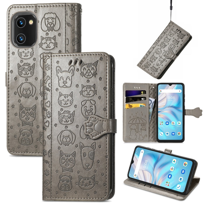 Estuche para teléfono de cuero en relieve lindo gato y perro, For Honor X8 5G, For Infinix Note 11, For Xiaomi Poco M5, For UMIDIGI A13S, For vivo T2X, For ZTE Blade A72 4G, For Huawei Mate 50 Pro