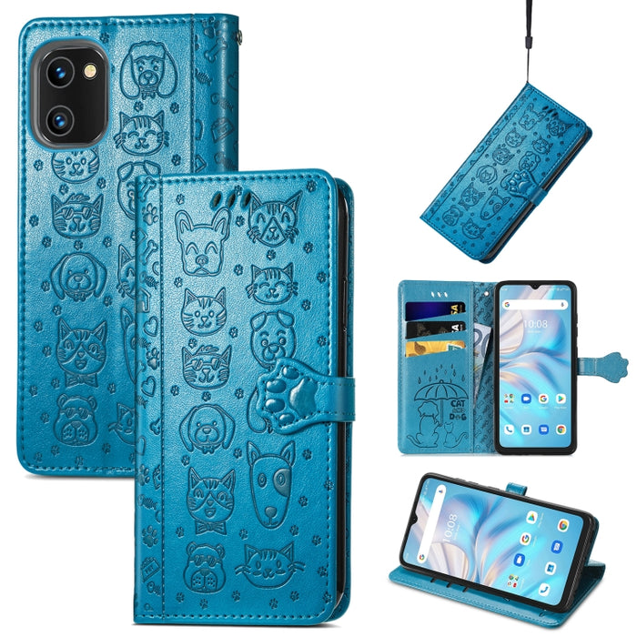 Estuche para teléfono de cuero en relieve lindo gato y perro, For Honor X8 5G, For Infinix Note 11, For Xiaomi Poco M5, For UMIDIGI A13S, For vivo T2X, For ZTE Blade A72 4G, For Huawei Mate 50 Pro