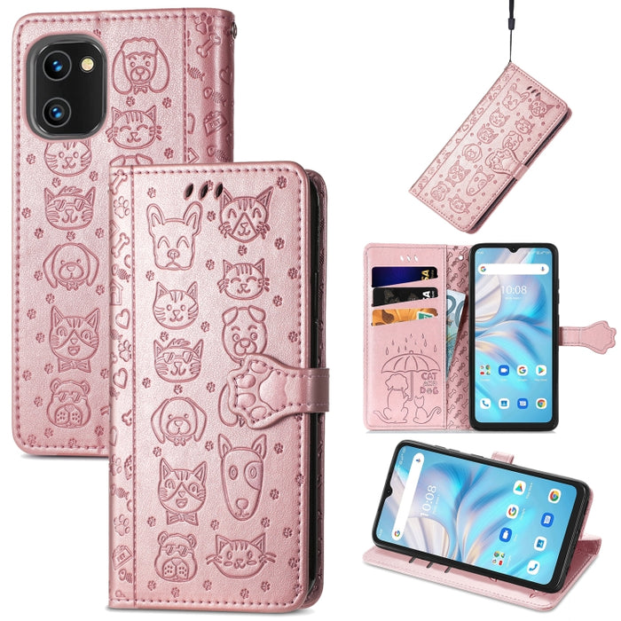 Estuche para teléfono de cuero en relieve lindo gato y perro, For Honor X8 5G, For Infinix Note 11, For Xiaomi Poco M5, For UMIDIGI A13S, For vivo T2X, For ZTE Blade A72 4G, For Huawei Mate 50 Pro