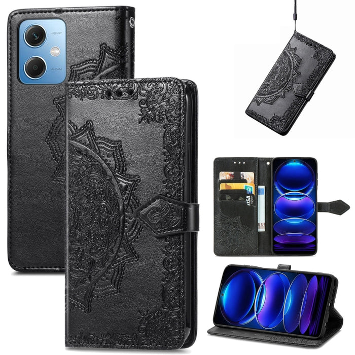 Estuche para teléfono de cuero en relieve Mandala Flower, For Xiaomi 13, For Xiaomi Redmi Note 12 5G, For Xiaomi Redmi Note 12 Pro 5G, For Xiaomi Redmi Note 12 Pro+ China, For Xiaomi 13 Pro, For Xiaomi Redmi Note 12 Discovery                           ...