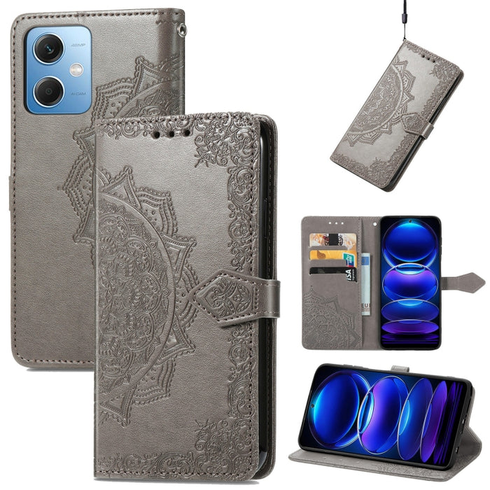 Estuche para teléfono de cuero en relieve Mandala Flower, For Xiaomi 13, For Xiaomi Redmi Note 12 5G, For Xiaomi Redmi Note 12 Pro 5G, For Xiaomi Redmi Note 12 Pro+ China, For Xiaomi 13 Pro, For Xiaomi Redmi Note 12 Discovery                           ...